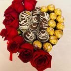 8 roses chocolate heart chocolate box