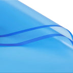 Blue plastic sheet with wavy pattern on a white background
