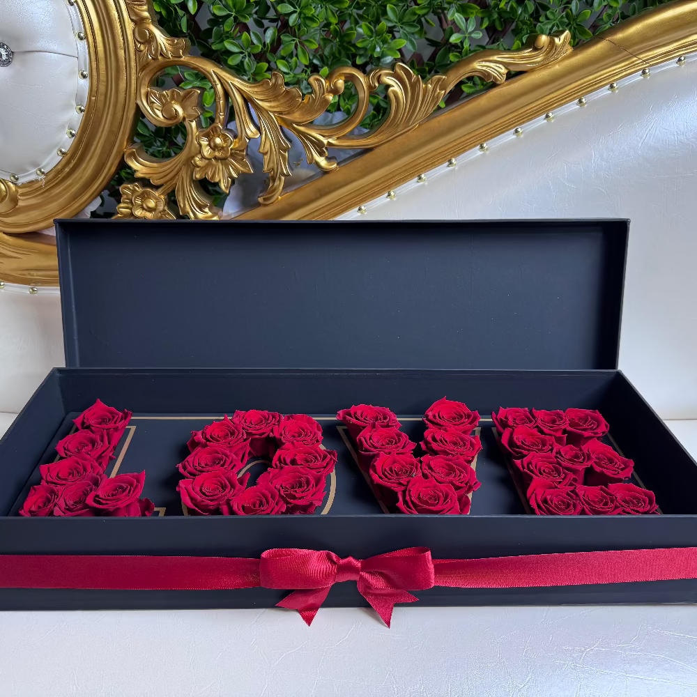 Love flowers box preserved flowers