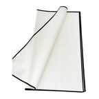 White paper wrap with black border on a white background